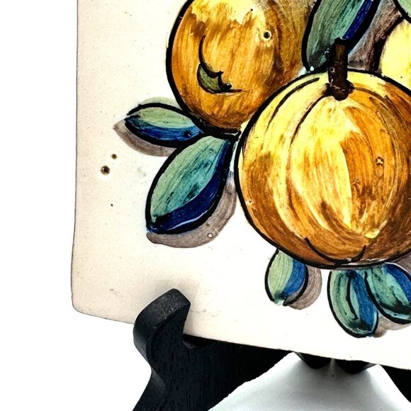 Vintage tile trivet Italian? Italy made? Think rubber feet - Picture 5 of 9